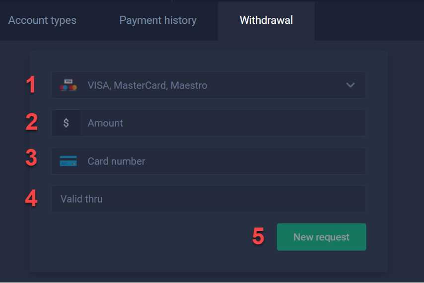 How to withdraw money from account?
