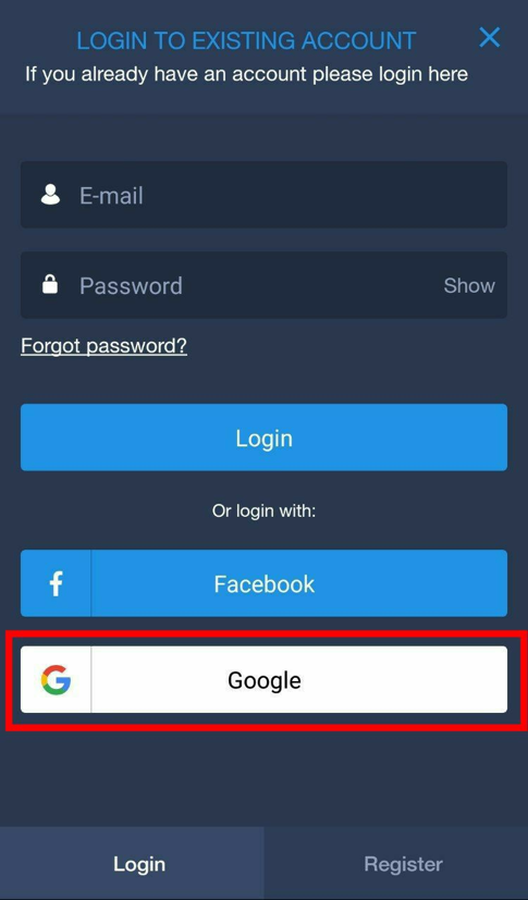 Faça login pela sua conta do Google