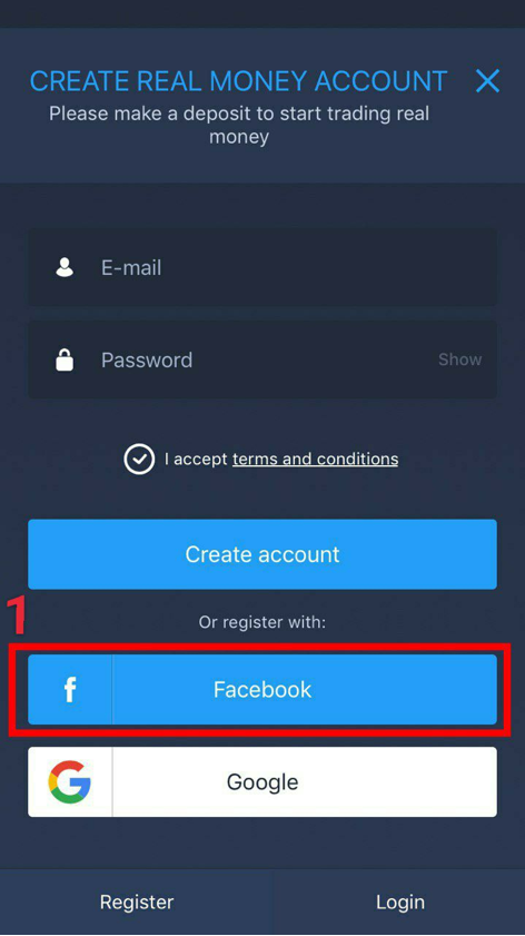 كيفية تسجيل الحساب على iOS مع FB؟