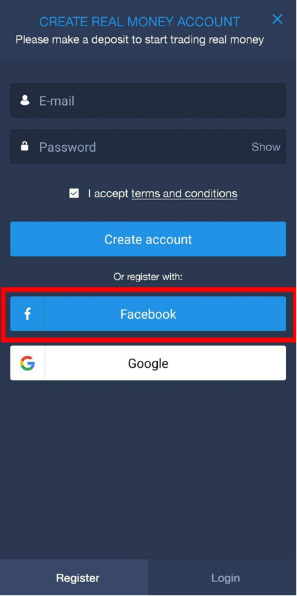 Comment créer un compte sur Android avec FB ?